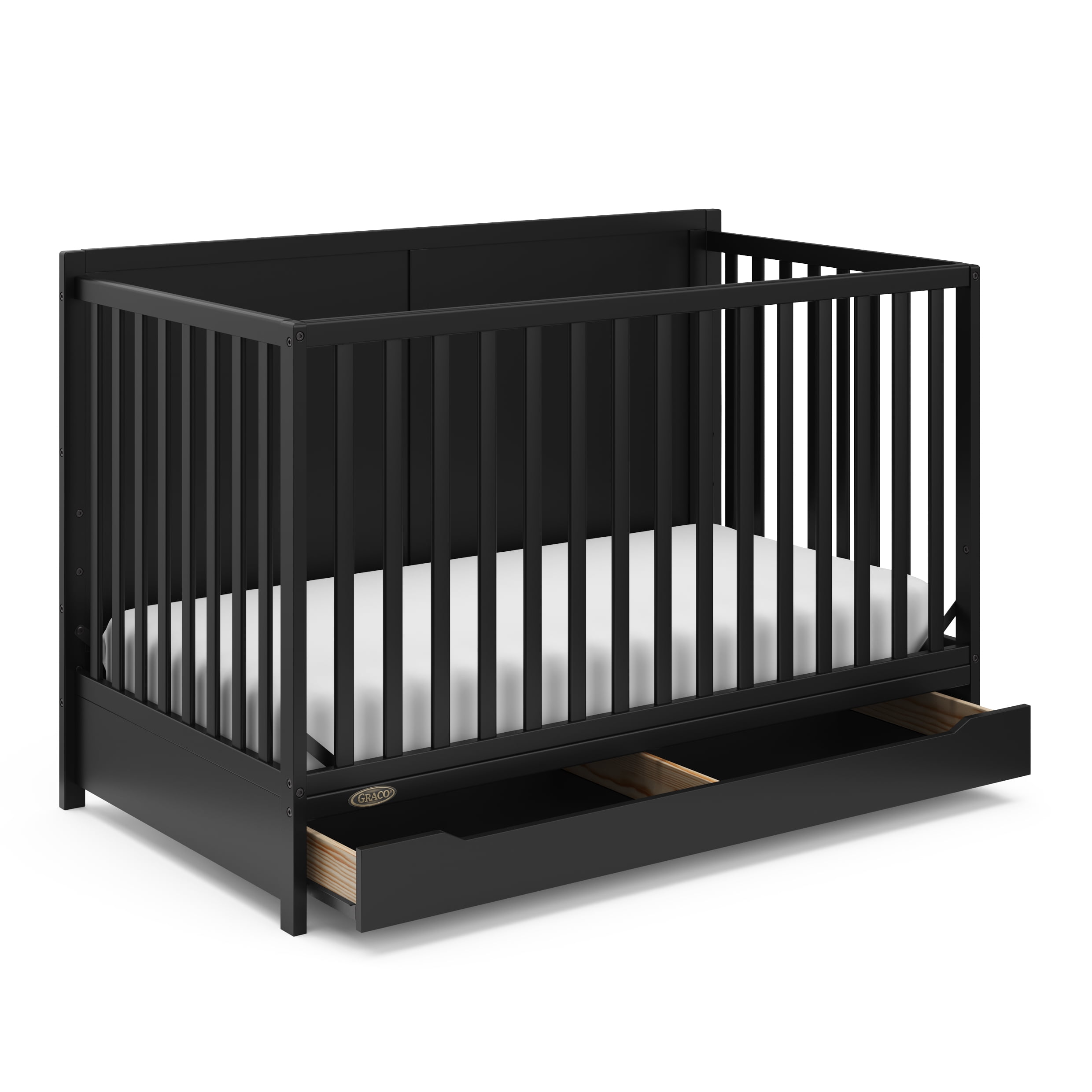 Graco Melrose 5-in-1 Convertible Baby Crib with Drawer, Black
