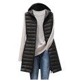 thumbnail image 1 of Qucoqpe - Chaleco largo acolchado de invierno para mujer, con capucha, sin mangas, con cremallera, en oferta, 1 of 1