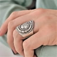 thumbnail image 4 of 81stgeneration Women's 999 Fine Silver Karen Hill Tribe Oval Detailed Etched Print Adjustable Ring, 4 of 5