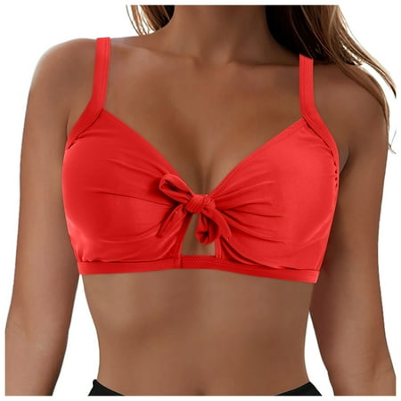 Gkna Women Underwire Bikini Top - Push Up Swim Top Only Bra Padded Swimsuit Tops Bathing Suit Tops(AG L)