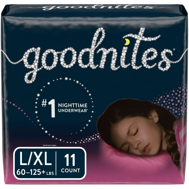 Goodnites Girls' Bedwetting Underwear, L/XL, 11 Ct