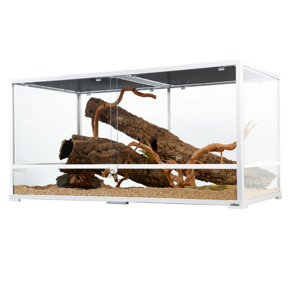OiiBO 120 Gallon Reptile Terrarium, 48" x 24" x 24" White Large Reptile Tank