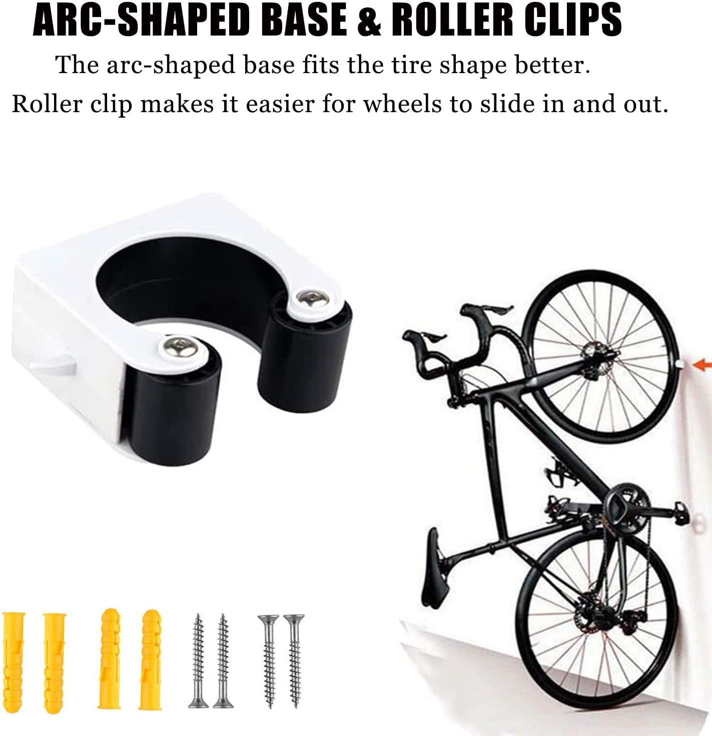 Bike Clip, Indoor Outdoor Wall-Mounted 