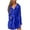 Blue, variant on Mrasaso Womens Fuzzy Robe Mid Length Bathrobe Belted Soft Bath Robes Plush Kimono Robe with Pockets Fall Winter Spa Robes on Clearance