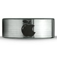thumbnail image 2 of Tungsten Sweet Apple Bitten Band Ring 8mm Men Women Comfort Fit Brushed Gray Flat Cut Black Polished, 2 of 4