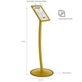 thumbnail image 2 of M&T Displays Simplistic Curved Menu Board 8.5x11 inch Gold Pedestal Sign Holder Floor Standing Aluminum Front Loading Easy Open Poster Advertisement Sign Holder for Restaurant Cafe Hotel, 2 of 7