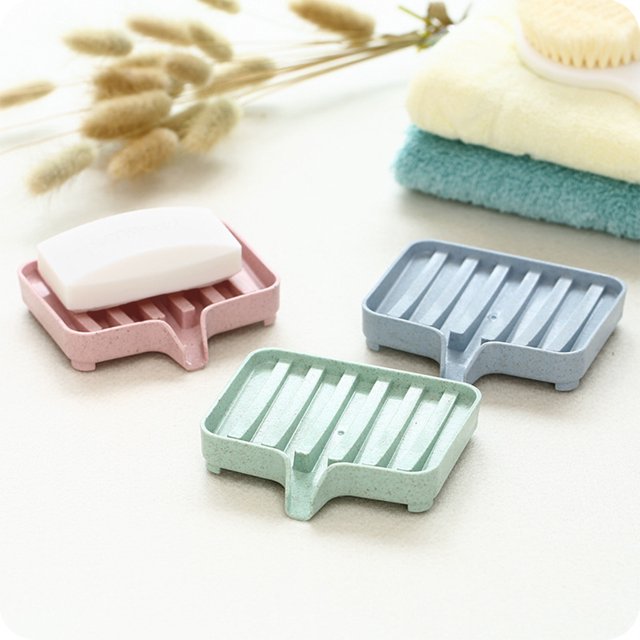 Worallymy Caja de almacenamiento de espuma de baño Esponja de PP Bandeja de drenaje Titular Trigo Baño Inodoro Estante de cocina Azul Worallymy JD735815739