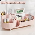 thumbnail image 7 of Pink Rotating Vanity Organizer with Brush Holder - Large Spinning Cosmetic Storage, Countertop Makeup & Skincare Organizer, Perfume & Lotions Display Case, 7 of 7