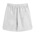 thumbnail image 5 of YODETEY Men’s Lightweight Elastic Waist Casual Summer Shorts with Pockets,Men’s & Big Men’s Light White,Size S-3XL, 5 of 5