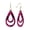 Blue, variant on Women's Leopard Print Furry Feel Mini Double Open Teardrop Dangle Pierced Earrings, Black and White