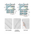 thumbnail image 5 of Teal Beige Ombre Swag Kitchen Curtains Sets for Windows 24 Inch Length, Modern Abstract Art Moire Short Window Curtain Panels Swags Valances and Tiers 3 Piece Set for Cafe/Dining Room, 5 of 5