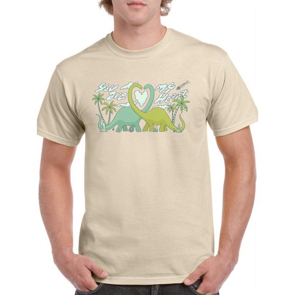 You Are My Heart, Dinosaur T-Shirt Men -Smartprints Designs, Male XX-Large