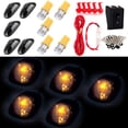 thumbnail image 2 of CCIYU 5 Pack Smoke LED Cab Roof Marker Clearance Covers + Yellow T10 W5W Wedge 168 194 T10 5-5050-SMD LED LED Bulb + 1 Set Wiring Pack Switch Assembly Wire Harness, 2 of 5