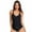 Black, variant on V Neck One Piece Swimsuits with Ruching Bathing Suits Tummy Control Beach Swimwear for Women