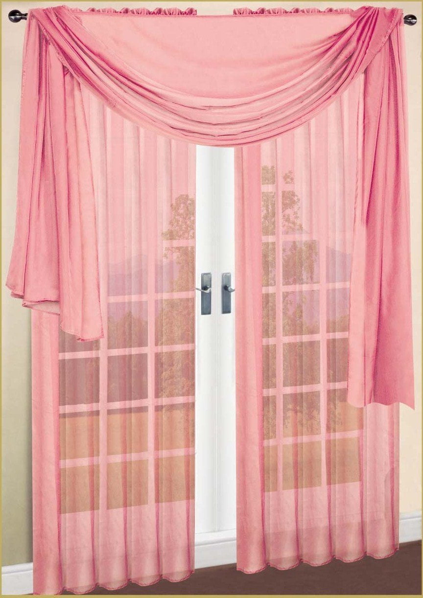 Panels Sheer Window Curtains Drapes Set 84" Long Rod Pocket Solid 2 Elegance 