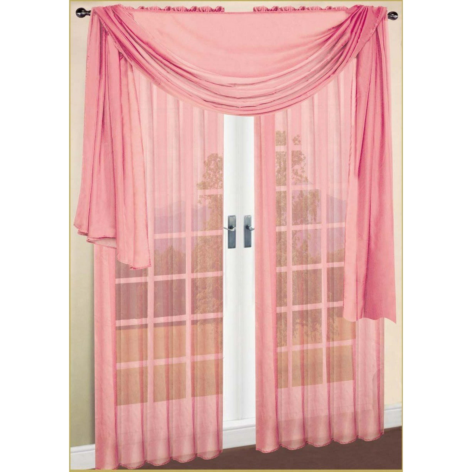 Elegant Comfort 2 Piece Solid Sheer Panel With Rod Pocket
