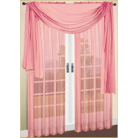 Elegant Comfort 2 Piece Solid Sheer Panel With Rod Pocket
