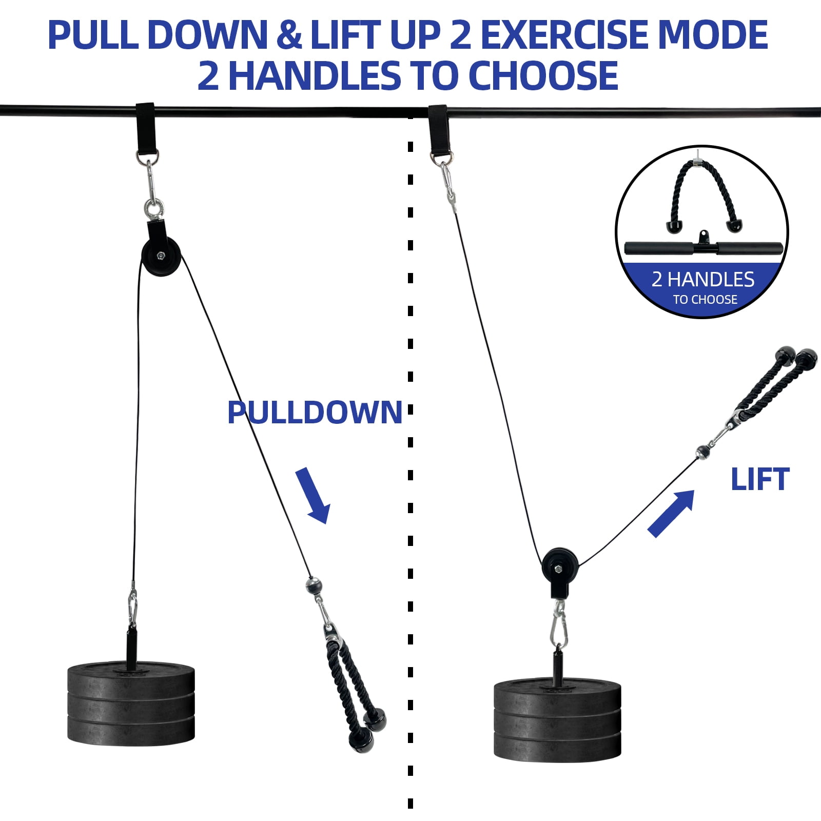 Lat and discount lift pulley system