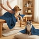 thumbnail image 1 of Toalla de baño superabsorbente para mascotas, de microfibra polar coral, para perros y gatos, suave, de secado rápido, para el cuidado de mascotas, grande, absorbente., 1 of 6