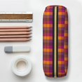 thumbnail image 6 of Uemuo Purple Yellow Buffalo Plaid Printed Leather Pencil Case, Pencil Pouch, Portable Pencil Bag, Pen Case for& Office, 6 of 7
