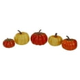thumbnail image 2 of Northlight Crackled Glittered Mini Fall Harvest Pumpkins - 4" - Set of 5, 2 of 5