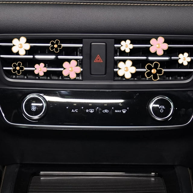 Guardoinrt 6pcs Alloy Easy To Car Air Freshener For Convenient Freshness On Go Air Purifying Air Vent Clips white pink black 1Set