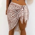 thumbnail image 2 of under $10 Charella Women's Fashion Printing Casual One Sheet Tie Beach Skirt Brown,One Size, 2 of 7