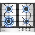 thumbnail image 2 of 24 In 4 Burners Gas Cooktop in Stainless Steel with Griddle, ETL certified, 2 of 5