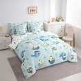 thumbnail image 3 of Homewish Colorful Wild Dino 7 Pieces Bedding Comforter Set,Cartoon Dinosaur Egg Full Bedding Set,Blue Green Fitted Sheet Flat Sheet For Boys Teens,Ultra Soft Home Decor Reversible, 3 of 8