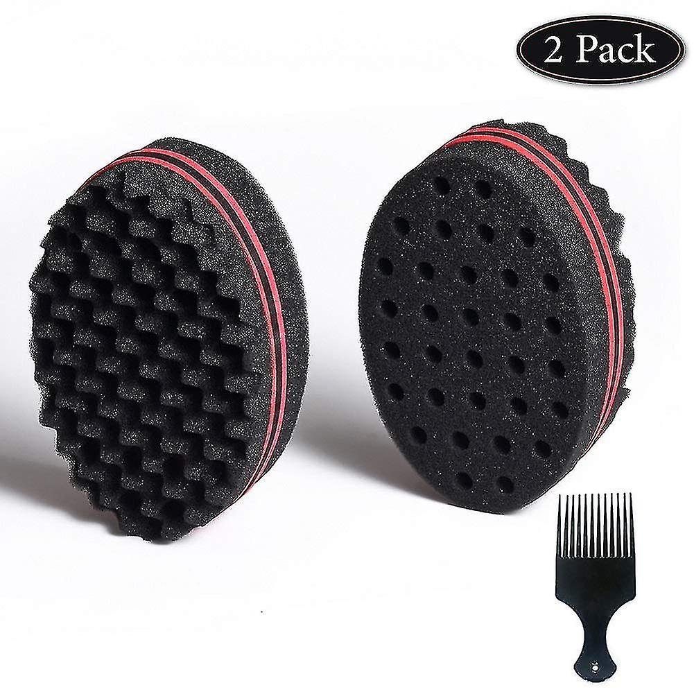 Magic Twist Hair Sponge Set – Lockenschwamm Mit Kamm Für Afro, Dreads & Coils, Große Löcher