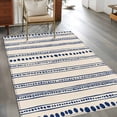 thumbnail image 2 of 4'x6' Area Rugs, Navy Blue Indoor Outdoor Area Rug for Living Room Bedroom, Modern Geometric Abstract Art Striped Washable Bathroom Rugs Kitchen Floor Carpet Mats Home Decor Aesthetic, 2 of 8