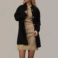 thumbnail image 1 of Yuyuzo Manteau pour Femmes Mi-Long à Col Montant Vestes Blazer d'Affaires Décontractées Automne Hiver Pardessus Uni avec Poches, 1 of 7