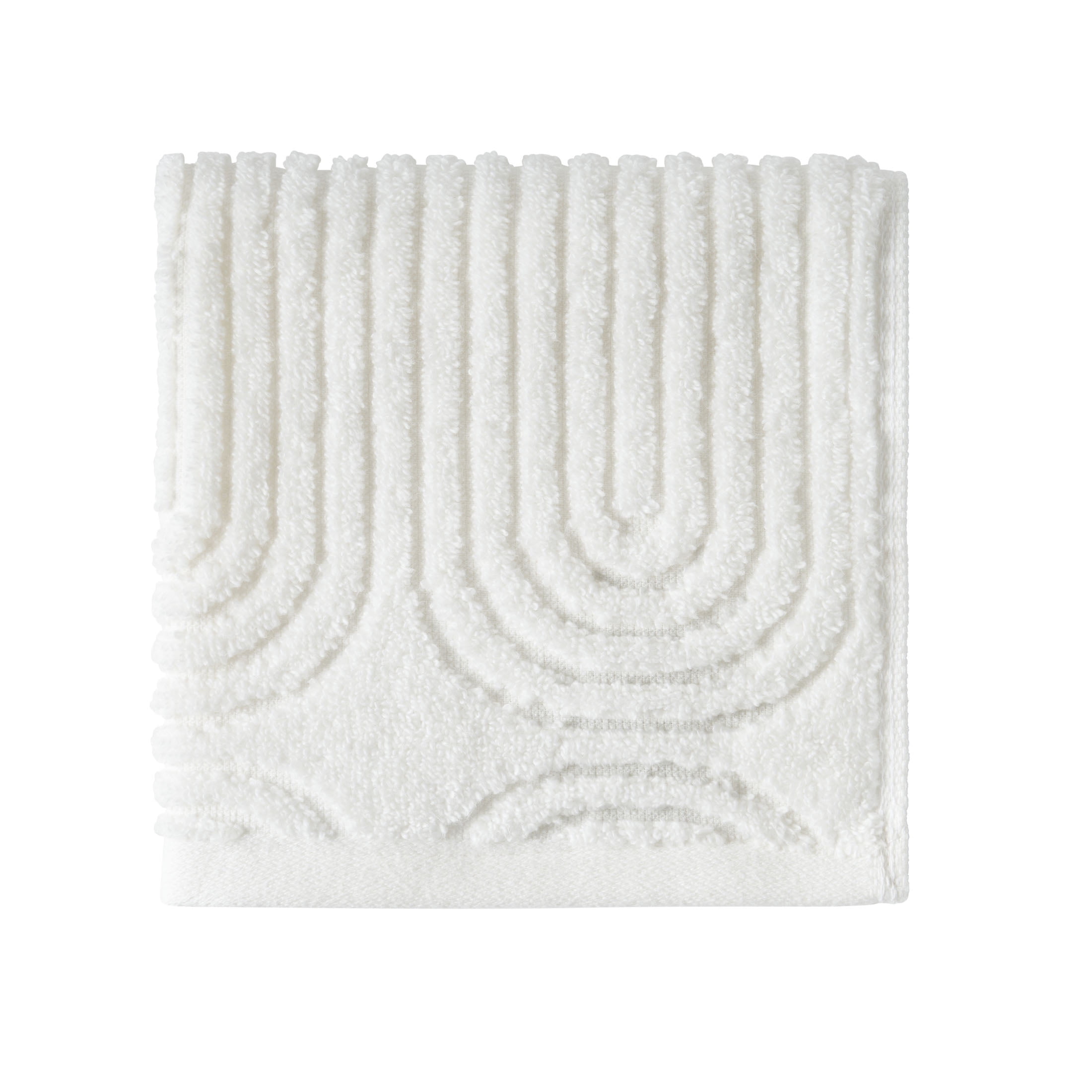 (2 pack) Beautiful by Drew Barrymore Textured Washcloth, 100% Cotton, Off White