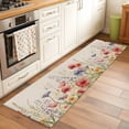 thumbnail image 3 of Spring Floral Large Area Rugs for Bedroom Living Room, Soft Non Slip Carpet Bedside Rug, Colorful Summer Botanical Flowers Vintage Rectangular Floor Cover Kitchen Accent Rug 2'x6' for Office, 3 of 9