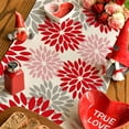 thumbnail image 5 of Euaioeiu Valentine's Day Table Runner, 71x12 Inches, Floral Linen Tablecloth Decor for Dining Room, Kitchen, Anniversary, Wedding Party Supplies and Decorations, 5 of 7