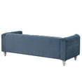 thumbnail image 4 of 89" Accent Sofa Couch, Dutch Fluff Upholstered Sofa with Solid Wood Legs & Buttoned Tufted Backrest, Modern Soft 3-Seat Armchair for Living Room Apartment Office, Blue, 4 of 7