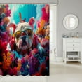 thumbnail image 2 of Erosebridal Funny Diving Pug Dog Shower Curtain 72x78, Kawaii Pet Animal Bath Curtain, Ocean Coral Room Decor Waterproof, 2 of 5