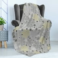 thumbnail image 4 of Grey and Yellow Soft Flannel Fleece Throw Blanket, Bohem Style Paisley Print Flowers Dots Art Image, Cozy Plush for Indoor and Outdoor Use, 50" x 70", Pale Grey White, by Ambesonne, 4 of 5