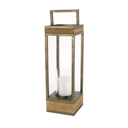 UPC 746427725095 product image for Melrose International 72509DS 23 x 6.5 in. Wood & Metal Lantern, Brown & Copper | upcitemdb.com