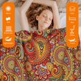 thumbnail image 5 of Paisley Throw Blanket, Oriental Vintage Paisley Pattern Flannel Fleece Throw Blanket for Adults Kids, Persian Culture Inspired Swirls Style Flowers Paisley Home Decor Floral Soft Blanket, Dark Coral, 5 of 5