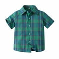 thumbnail image 2 of Babcutegg Toddler Boys Casual TShirt, With Buttons Breathable Lapel Boys Summer Short Sleeve T-Shirts Green, 2 of 9