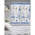 thumbnail image 3 of Navy Blue Coastal Bedroom Curtains 63 Inches length, Summer Nautical Lighthouse Starfish Window Treatment Curtain Drapes, Rod Pocket Curtain Panels for Living Room Kitchen, 42"x63", 2 Panels, 3 of 7
