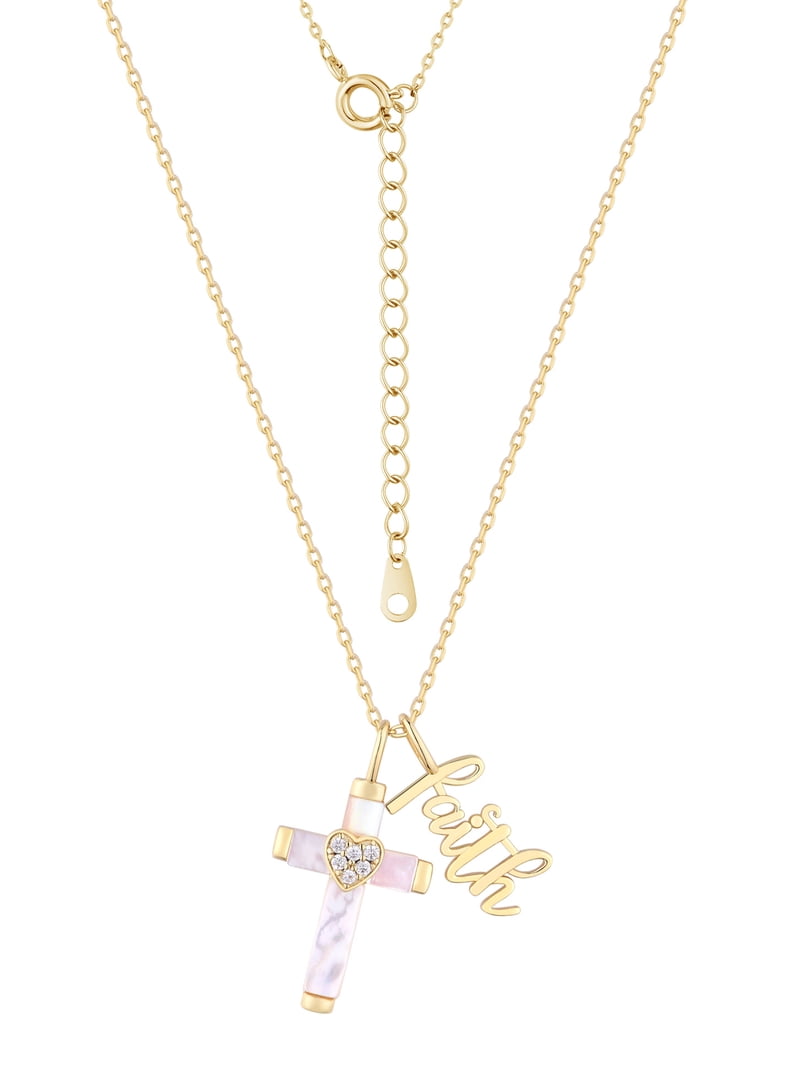 Believe by Brilliance Mother of Pearl and Cubic Zirconia Cross