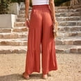 thumbnail image 5 of Boho Tiered Palazzo Pants for Women, High Waist Belted Wide Leg Trousers, Casual Spliced Loose Slacks, Summer Flowy Bottoms, 5 of 7
