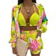 thumbnail image 1 of Txlixc Blusa de cuello de solapa de manga larga + pantalones cortos + chaleco de cuello colgante Txlixc  moda, 1 of 3