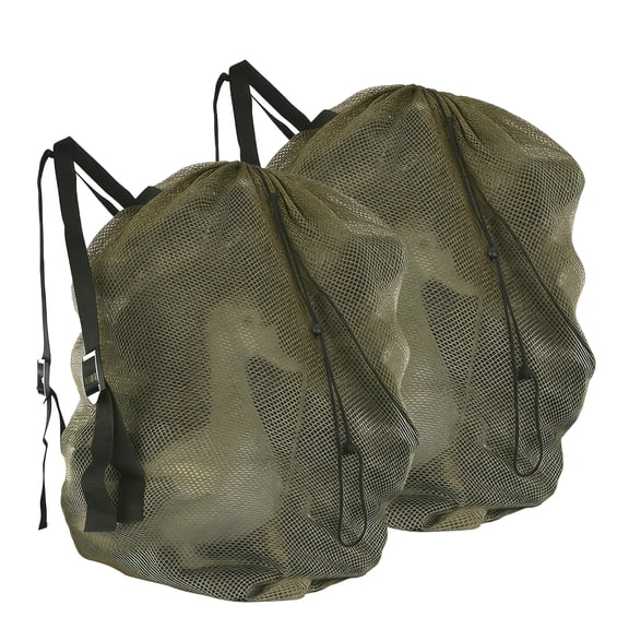 GOGHOST Duck Mesh Decoy Bags, Goose/Turkey/Pigeon Carry Storage Backpack for Hunting,2-Pack,Green