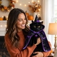 thumbnail image 6 of Halloween Cat Costume Witch Cloak Wizard Hat Pet Outfit for Cats Funny Dress Up Apparel for Halloween Parties Photos, 6 of 8