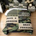 thumbnail image 2 of Manfei Retro Camouflage Quilt King, Countryside Camo King Coverlet Set, Urban Gray, 3 Pieces, 1 Bedspread and 2 Pillowcases, 2 of 7