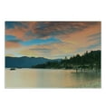 thumbnail image 3 of Lake Cutting Board, Romantic Sunset at Lake Tahoe Peaceful Shoreline Sierra Nevada United States, Decorative Tempered Glass Cutting and Serving Board, Small Size, Salmon Green Ivory, by Ambesonne, 3 of 5
