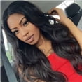 thumbnail image 3 of Peluca negra con media división para mujer, pelo largo y rizado con ondas grandes, seda química africana completa, 3 of 5